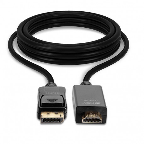 0.5m Display Port to HDMI 4K30Hz Adapter Cable Connects a single DisplayPort device to a single HDMI