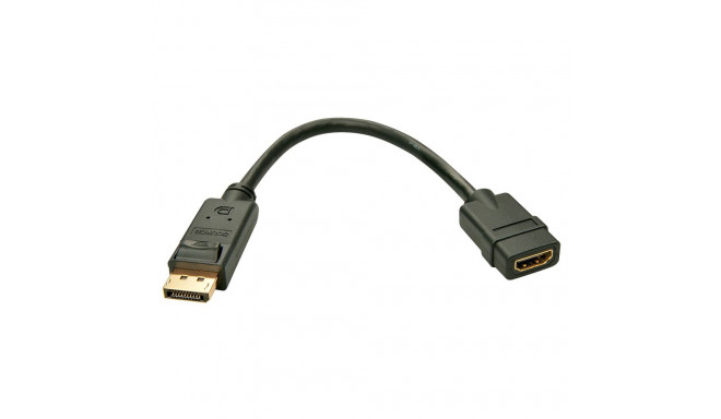 Adapter - LINDY Display Port 1.2 to HDMI 1.3 Passive Converter, 150 mm, Black