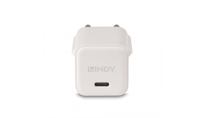 Charger - LINDY USB Type C GaN Charger, 20W, White