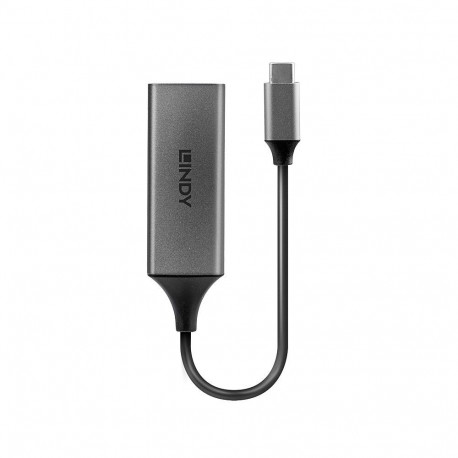 Adapter - LINDY USB 3.2 Type C Gigabit Ethernet Converter, RJ45, 5Gbps, Silver
