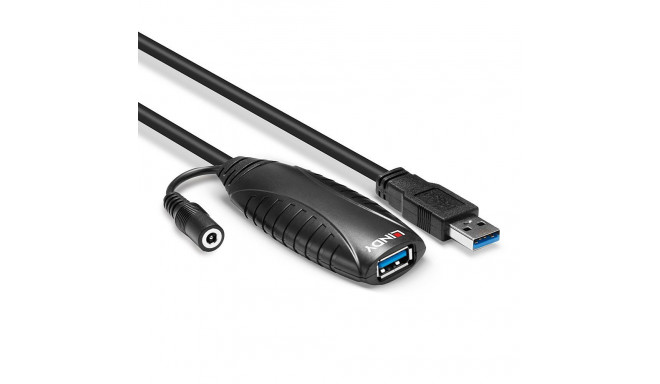 USB Extension Cable - LINDY USB 3.0 Active Extension Cable M/F, 10 m, Black