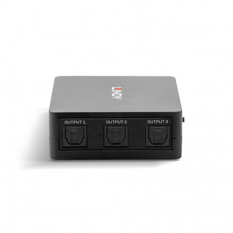 3 Port TosLink (Optical) Digital Audio Splitter Distributes a single digital audio signal to 3 audio