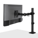 Single Adjustable Display Mount - Black Mounts a single display to a work station