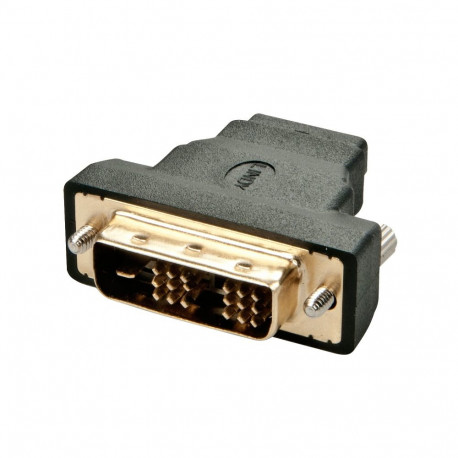 Adapter - LINDY HDMI F/M to DVI-D M Adapter, 1920x1200, Gold Contacts, Black