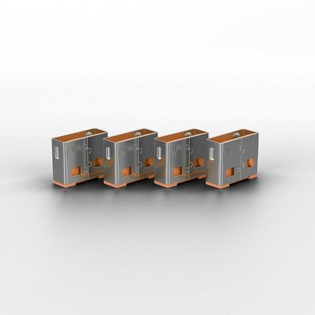 USB Port Blocker - LINDY USB A Port Blocker, 4 Pcs + USB Type A Ports with Key, Orange
