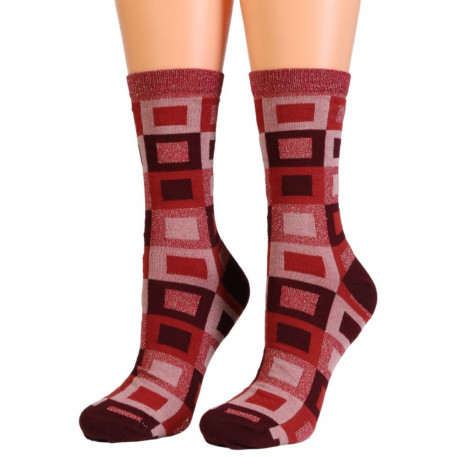 SOKISAHTEL Sarah Borghi ARIELLE punased ruudulised sädelevad sokid 444