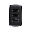 Baseus wall charger Compact 3 x USB black 17w