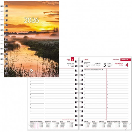 Calendar content BOSS DAY A5 spiral bound 00045