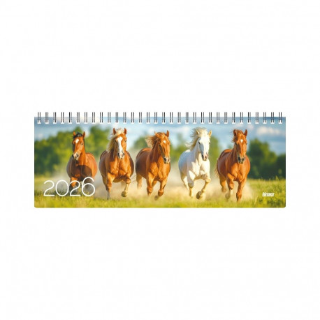Lauakalender kartong kaanega - Horses 2026a.