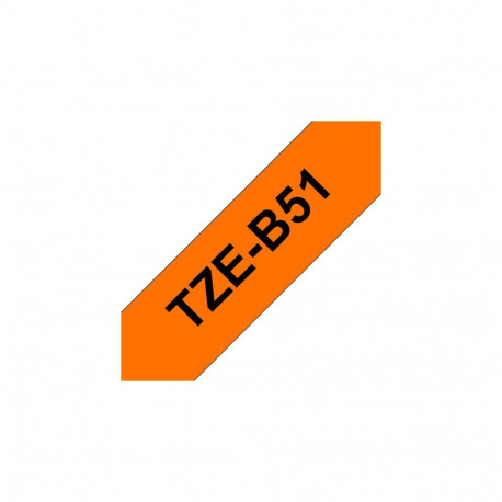 Kleepkirjalint Brother TZE-B51 oranz, must tekst, laius 24mm
