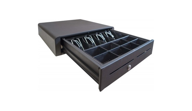 Kassasahtel Venus 3 must - metall-käpad, 8 mündi lahtrit, 410x410x100mm