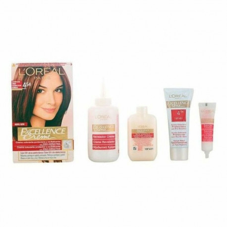 Püsivärv L'Oreal Make Up Excellence Vaskne kastanpruun Nº 4,54 Castano Caoba Cobrizo Nº 4,54-Castano