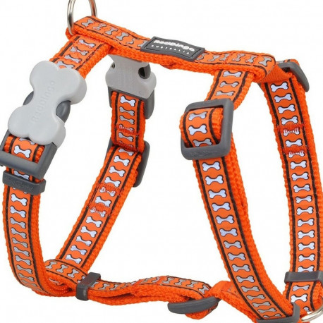 Dog Harness Red Dingo Bone Reflective 25-39 cm Orange