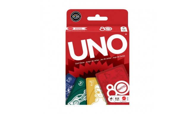 UNO® Mattel 80. juubeli rubiinpunane eriväljaanne