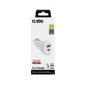 Car Charger USB 2.1A Type-C 20W By SBS White