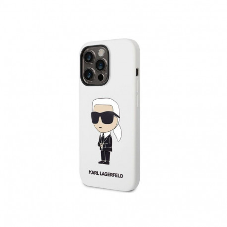 Karl Lagerfeld kaitseümbris Apple iPhone 14 Pro Liquid Silicone Ikonik NFT Case, valge