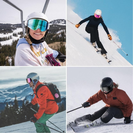 Qunature Qunature Pink Frameless Ski Goggles - Pink