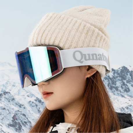 Qunature Qunature White Frameless Ski Goggles - White
