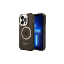 Guess Guess GUHMP14LHTCMK iPhone 14 Pro 6.1" black/black hard case Gold Outline Translucent MagSafe