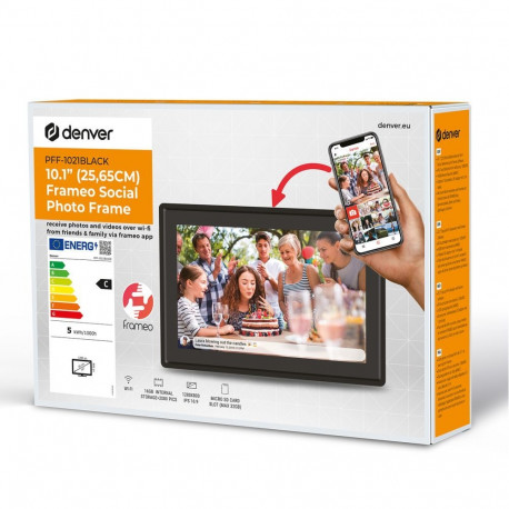 Denver Denver Frameo PFF-1021B 10.1" Digital Frame - Black