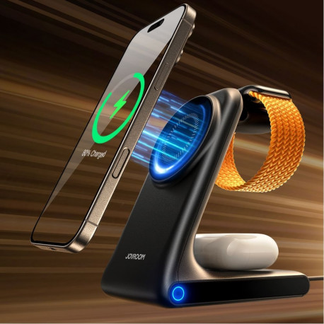 Joyroom Joyroom JR-W15 Wireless Charger 3 in 1 Charging Station with MagSafe - Black