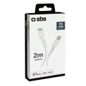 SBS SBS TECABLELIGTC2W USB-C - Lightning Cable 2 m - White