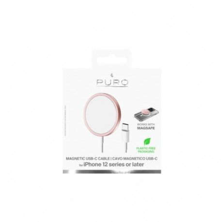 Puro Elektrik Puro Magnetic Wireless Induction Charging Station USB-C, MagSafe compatible, 1m, pink