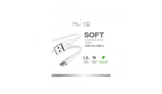 Puro Elektrik Puro Soft USB-A - USB-C Cable 1.5m - White