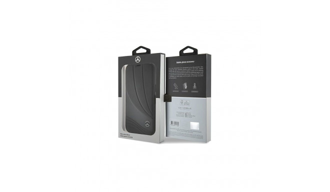 Mercedes-Benz Mercedes Leather Wave Pattern iPhone 15 Pro Case - Black