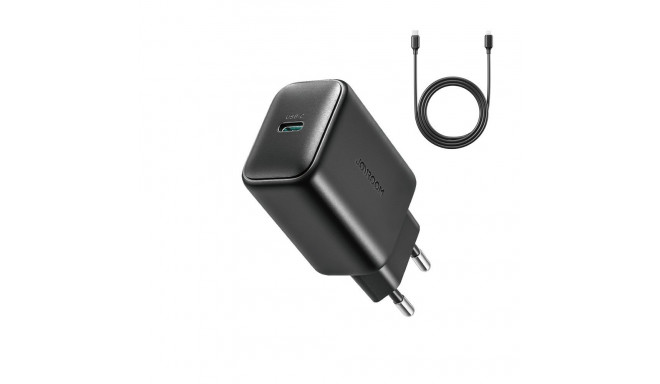 Joyroom Joyroom JR-TCF23 network charger USB-C 25W SFC / PPS / PD - black + USB-C / USB-C cable 1m