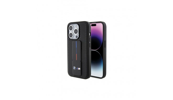 BMW BMW Grip Stand Smooth & Perforated case for iPhone 15 Pro Max - black