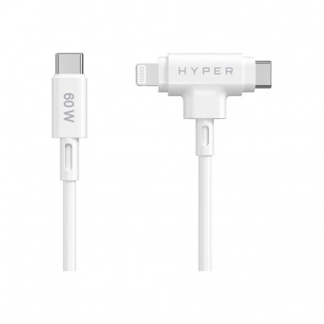 HYPER Juice Silicone USB-C to USB-C and Lightning Hybrid 60W Cable