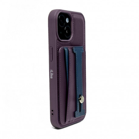 iLike Apple iPhone 14 LEATHER POCKET STAND COVER Purple