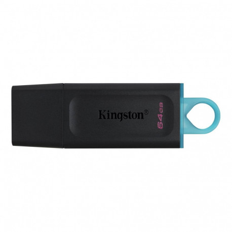 Kingston DataTraveler Exodia USB Flash Drive 64 GB, USB 3.2 Gen 1, Black/Blue, Protective Cap, Large