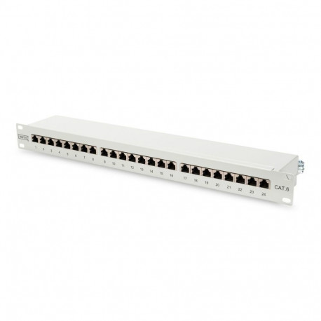 Digitus Patch Panel DN-91624S White, 48.2 x 4.4 x 10.9 cm, Category: CAT 6; Ports: 24 x RJ45; Retent