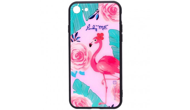 Evelatus Apple iPhone 7/8/SE 2020 Picture Glass Case Flamingo Party