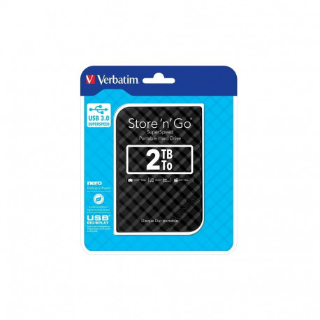 VERBATIM EXTERNAL HDD 2TB 2,5 USB 3.0 BLACK 53195