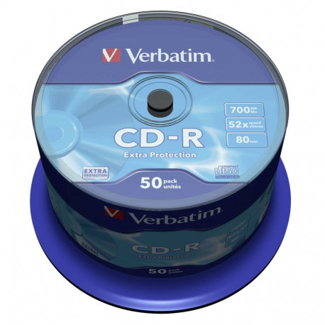 1x50 Verbatim Data Life CD-R 80 52x ExtraProtection kaitsega