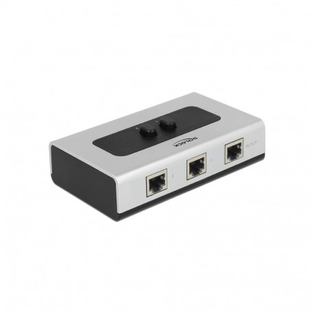 DeLOCK RJ45 Switch - gray / black, 2-port, manual, bidirectional