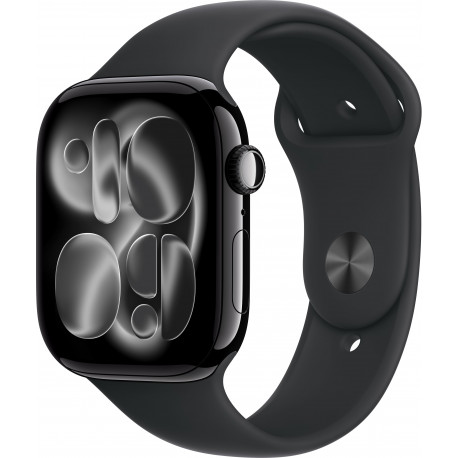 Apple Watch 11 GPS + Cellular 46mm Sport Band M/L, jet black/black (MFC44ET/A)