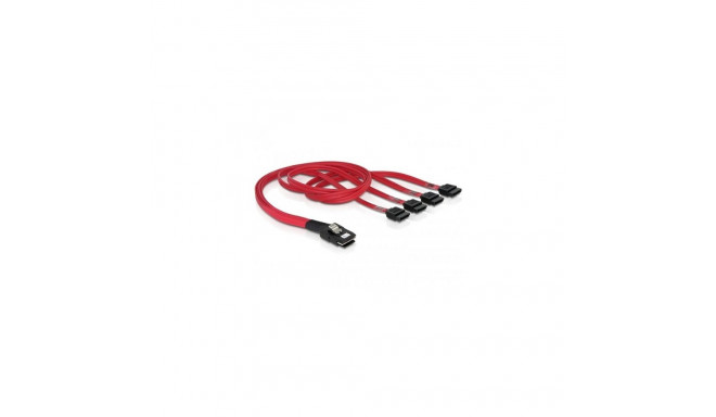 Adapterkabel mini SAS 36 Pin (SFF 8087) > 4x SATA (rot, 50cm)