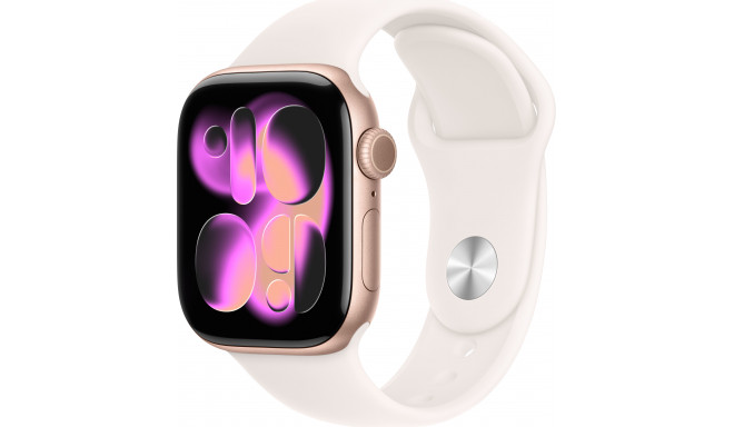 Apple Watch 11 GPS + Cellular 42mm Sport Band S/M, rose gold/light blush (MF8E4ET/A)