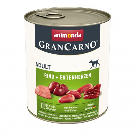 ANIMONDA GranCarno Adult Beef and duck hearts - wet dog food - 800g