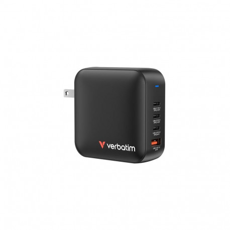 Verbatim Mini GaN Charger 165W 4 Port US plug with EU and UK adaptors