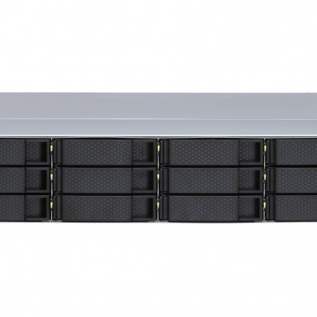 The QNAP TL-R1200S-RP is a 2U rackmount JBOD (Just a Bunch Of Disks) storage expans