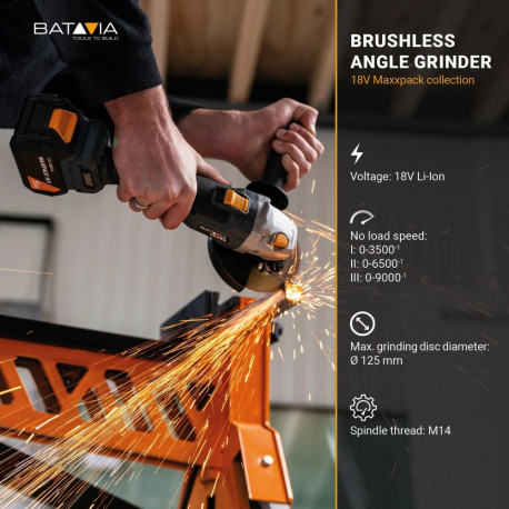 Batavia B.V. 18V juhtmevaba harjadeta nurklihvija | 125 mm