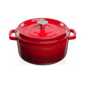 malmpott Grand Feu, minimalistlik disain "Casserole" kaanega, 3.5l, punane
