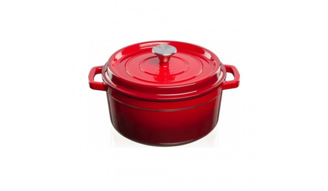 malmpott Grand Feu, minimalistlik disain "Casserole" kaanega, 3.5l, punane