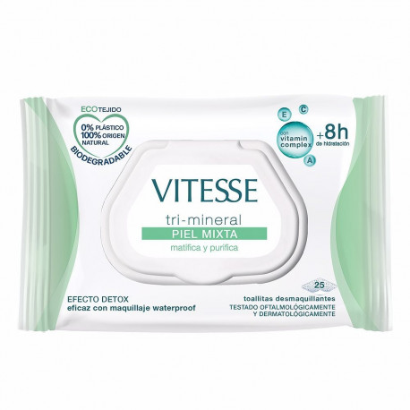 Vitesse meigieemaldussalvrätikud Tri-mineral segatüüpi nahale 25tk