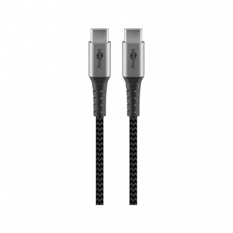 USB-C kaabel 2.0m, metallist pistik, tekstiilist